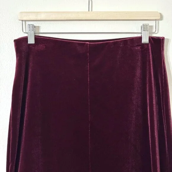 Vtg Y2K Velvet Floral Pencil Skirt Stretch Burgundy Witchy Whimsigoth - Picture 6 of 13